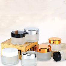 cosmetic containers 5g 10g 15g 20g 30g 50g frosted glass cream jar for cosmetic With Colorful Lid